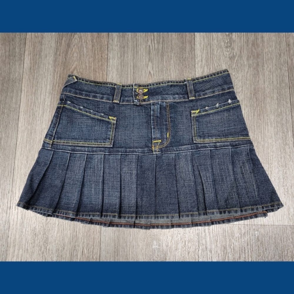 Von Dutch Blue Skater Mini Skirt